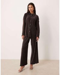 Aware - Velvet Plisse Wide Leg Trouser Co-ord - Lyst