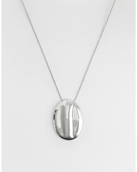 ASOS - Long Snake Chain Necklace With Large Oval Pendant - Lyst