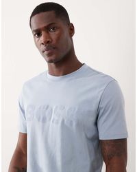 BOSS - Hugo Boss Cotton Jersey T-Shirt With Logo Print - Lyst