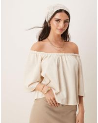 ASOS - Off Shoulder Short Sleeve Cropped Tee - Lyst