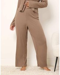 Yours Clothing - Ribbed Wide Leg Trousers - Lyst