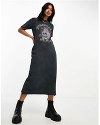ASOS - Midi T-shirt Dress With Skull Graphic - Lyst