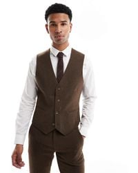 ASOS - – enge anzugweste aus wolle und twill - Lyst