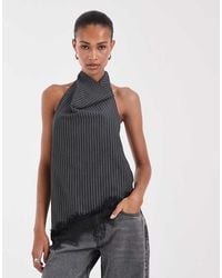 BRONZE SNAKE - Halterneck Top With Lace - Lyst