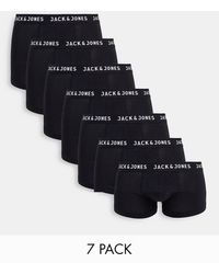 Jack & Jones - Confezione Da 7 Boxer Aderenti Neri - Lyst