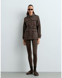 Oysho - Long Cotton Piqué Pockets Jacket - Lyst