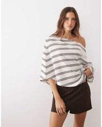 ASOS - Knitted Jersey Fallen Shoulder Cape Top - Lyst