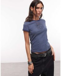 Weekday - Fitted Ringer T-shirt With Pretzels Graphic Print - Lyst