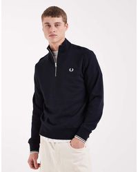 Fred Perry - Sweatshirt Met Korte Rits - Lyst