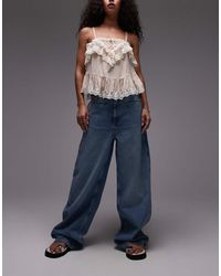 Mango - Camilla Relaxed baggy Washed Front Jeans - Lyst