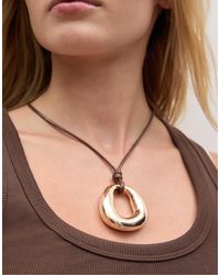Stradivarius - Collier en cordon avec breloque - doré - Lyst