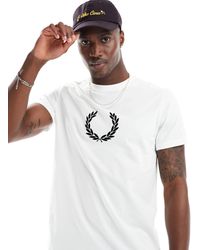 Fred Perry - Flocked Laurel Wreath T-shirt - Lyst