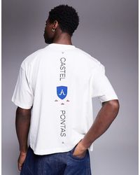 ASOS - Camiseta Blanca De Corte Cuadrado Extragrande Con Estampado Gráfico De Texto De -Blanco - Lyst