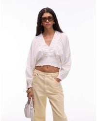 & Other Stories - Volume Sleeve Blouse With Smocked Neckline And Bodice - Lyst