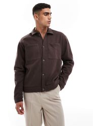 ASOS - Oversized Heavyweight Button Through Jersey Jacket With Pocket Detail - Lyst