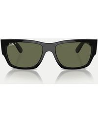Ray-Ban - Carlos Rectangle Polarised Sunglasses With Lens - Lyst