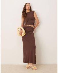SNDY'S - Ruched Detail Back Split Maxi Skirt Co-ord - Lyst