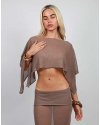 SIMMI - Sheer Knit Cape Top - Lyst