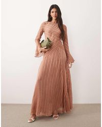 ASOS - Flare Sleeve Maxi Dress With Hem - Lyst