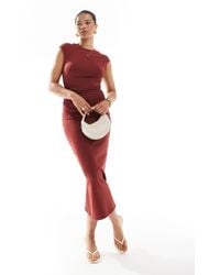 Pull&Bear - Polyamide Open Back Midi Dress - Lyst