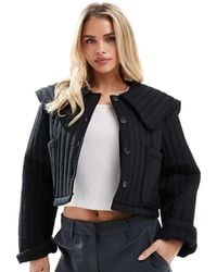 ASOS - Asos Design Petite Quilted Jacket With Collar - Lyst