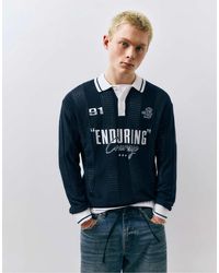 Pull&Bear - Polo style football en maille à imprimé graphique - Lyst
