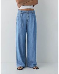 Pull&Bear - Wide-leg Drawstring Jeans - Lyst