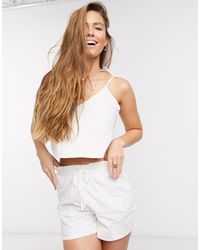 Urban Bliss Broderie Cami Top Co-ord - White