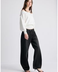 Stradivarius - Asymmetric Ribbed Hem Knit Sweater - Lyst