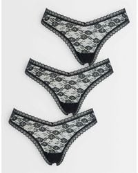 ASOS - 3er-pack string mit durchgehender spitze - Lyst