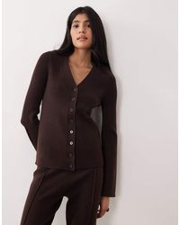 ASOS - V Neck Ribbed Cardigan Co-ord - Lyst