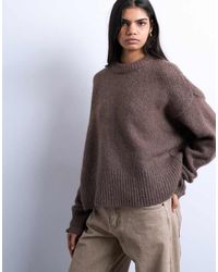TOPSHOP - Knitted Wool Blend Fluffy Ultimate Jumper - Lyst