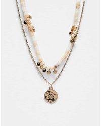 ASOS - Pack De 2 Collares Dorados Con Detalle De Cuentas Y Colgante Circular De - Lyst