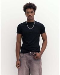 Pull&Bear - Basic Muscle Fit T-Shirt - Lyst
