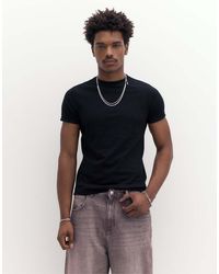 Pull&Bear - Basic Aansluitend T-Shirt - Lyst