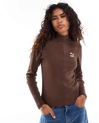 PUMA - Classics Ribbed Half-Zip - Lyst