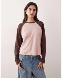 ASOS - Textured Oversized Raglan Long Sleeve Top - Lyst