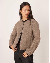 Jdy - Houndstooth Padded Jacket - Lyst