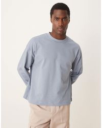 ASOS - – kastiges, langärmliges oversize-t-shirt aus superschwerem stoff - Lyst