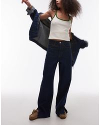TOPSHOP - Mid Rise Loose Fit Jean With Split Front - Lyst