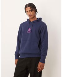 Timberland - Sweat à capuche avec logo superposé - bleu caban - Lyst