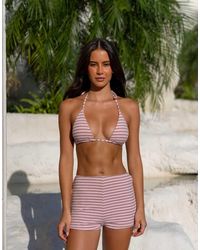 Aria Cove - Towelling Mini Beach Shorts Co-ord - Lyst