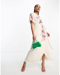 Hope & Ivy - Embroidered Floral Maxi Dress - Lyst