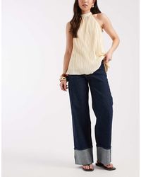 Lee Jeans - Stella High Rise Wide Leg Jeans With Fold Up - Lyst
