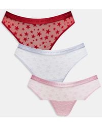 Tommy Hilfiger - 3 Pack Mesh Thong With Star Print - Lyst