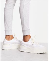 PUMA - Mayze Stack Textured Neutral Trainers - Lyst