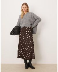 Vila - Satin Maxi Skirt - Lyst