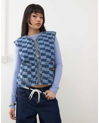 Santa Cruz - Denim Gilet Met Ritssluiting En Logo - Lyst
