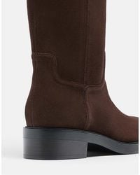 Stradivarius - Bottes plates style équitation en cuir - marron - Lyst