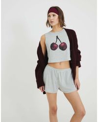 River Island - Pijama Gris Con Estampado Gráfico De Cerezas De - Lyst